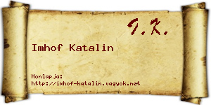 Imhof Katalin névjegykártya